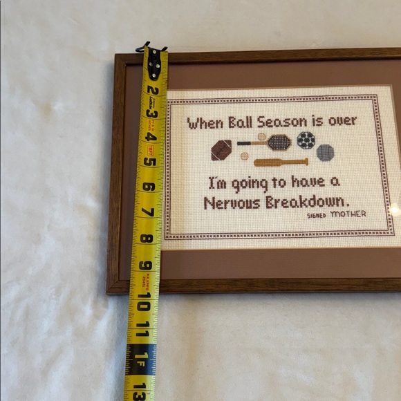 Adorable Framed Sports Quote Cross-Stitch Wall Art - Picture 8 of 8